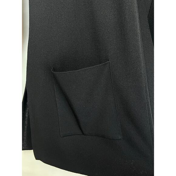 Misook Women's Size Large Black Lightweight Long Sleeve Open Front Cardigan - Picture 3 of 6